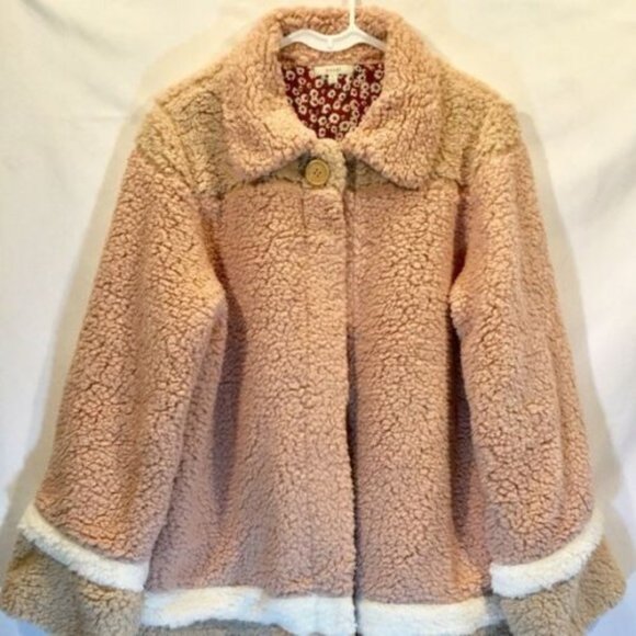 Faux Fur Jacket Color Block Fall TEDDY BEAR Coat / Jacket Size: Small (4-6) NWT - Picture 1 of 5